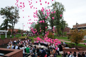 Hight Point University's ZTA releases balloons for cancer victims