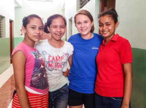 Gompf at her internship in Nicaragua