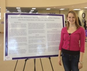 Sophomore Ashlee Branch with her first place poster presentation.