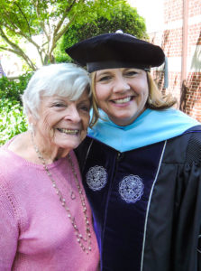 Lipe and her mom, Carolyn Welborn, after commencement Saturday