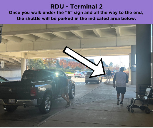 RDU airport pickup map
