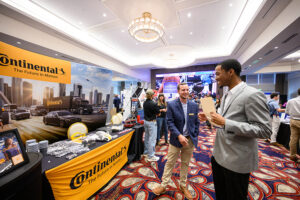 Colin Henry, a junior marketing major from Atlanta, Georgia, smiled as he met with a recruiter from automotive parts manufacturer Continental AG at CareerFest.