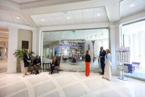 Several High Point University students meet with members of HPU's Office of Career & Professional Development.