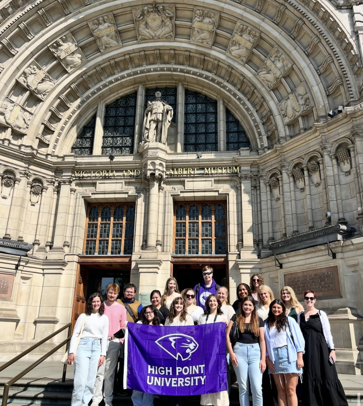 High Point University students visited the Victoria and Albert Museum to explore the symbolism and power of the Tudors through decorative design artifacts during Dr. Amanda Allen’s London study abroad trip.