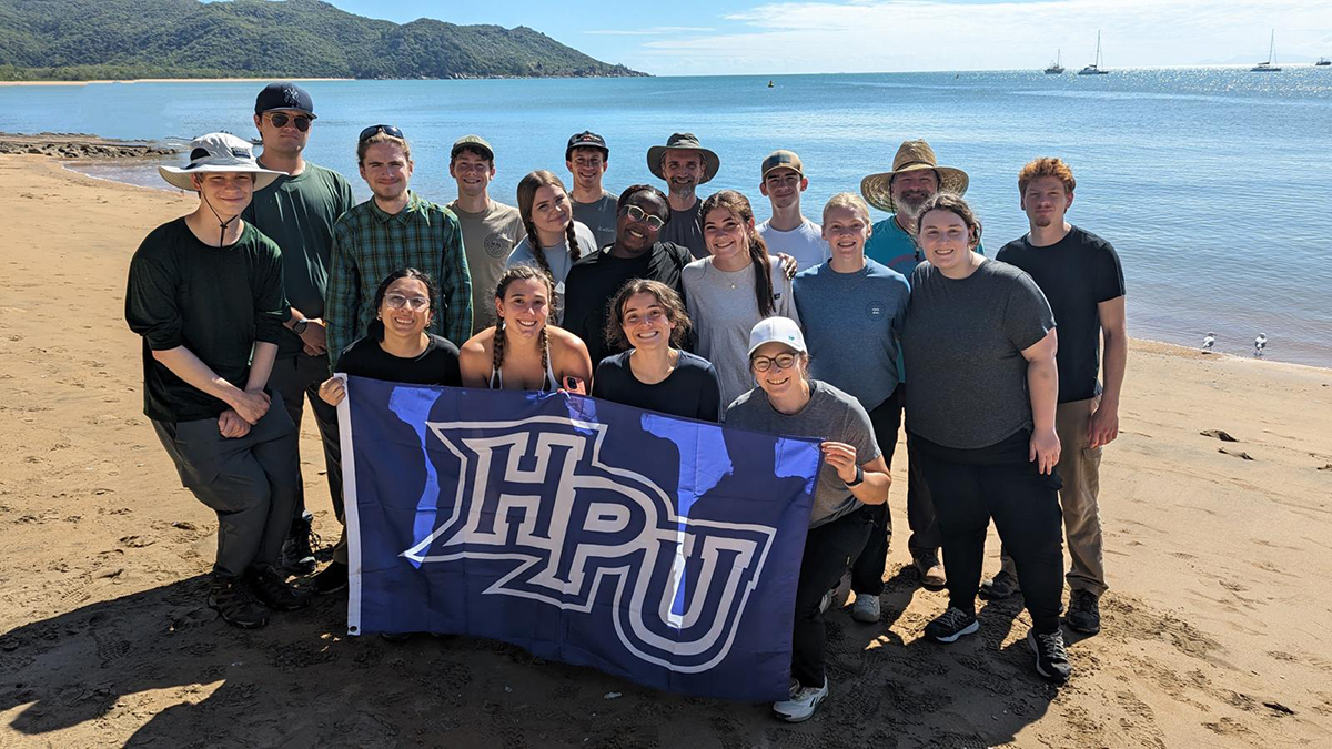 Students in the Biodiversity and Conservation course took a deserved break after conducting a vegetation condition survey in an endangered ecosystem at Magnetic Island National Park, Queensland, Australia.