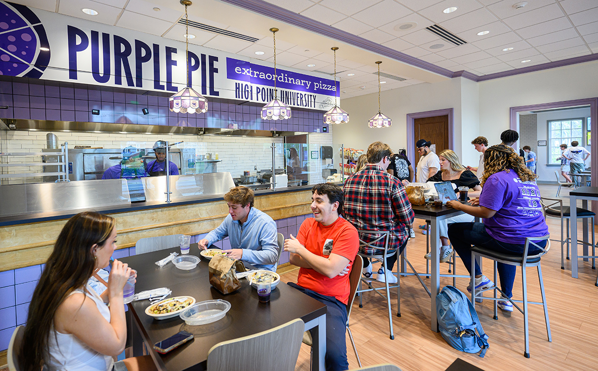 Students enjoy dining at Purple Pie in Panthers Commons.