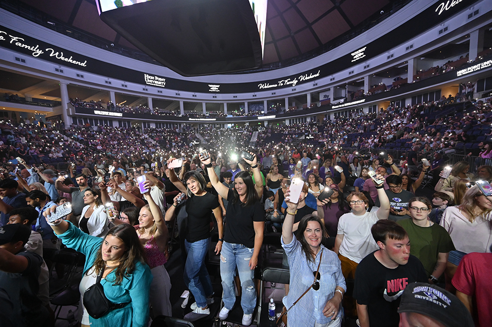 Pictured are HPU families who enjoyed the Panther Palooza Concert in the Nido and Mariana Qubein Arena.