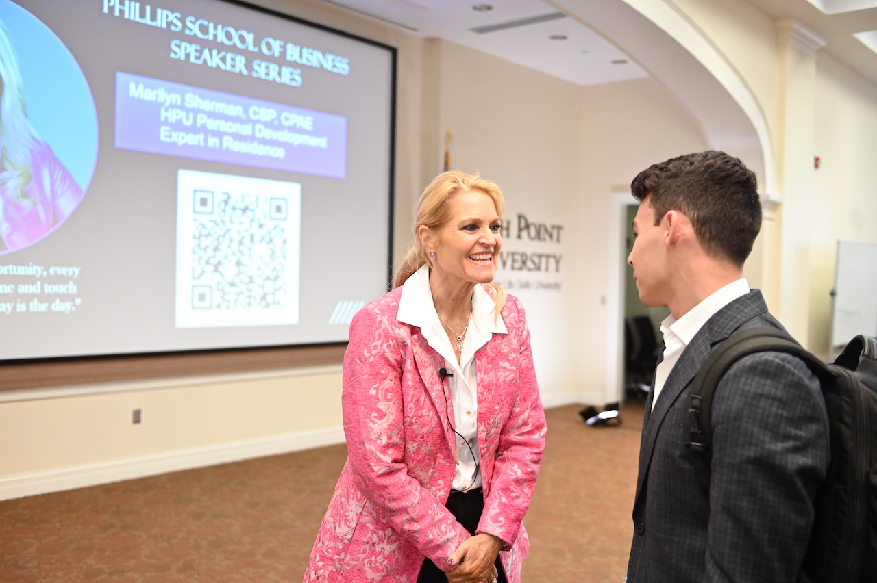 Marilyn Sherman and student