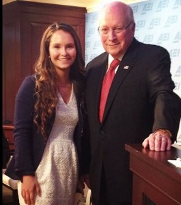 HPU student Anne Davey meets Dick Cheney, former vice president.