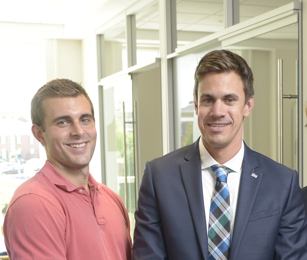 From left, Dr. Ryan Hegedus, ‘17, and Barlow collaborated with an international team of astronomers to discover a rare white dwarf star system. 