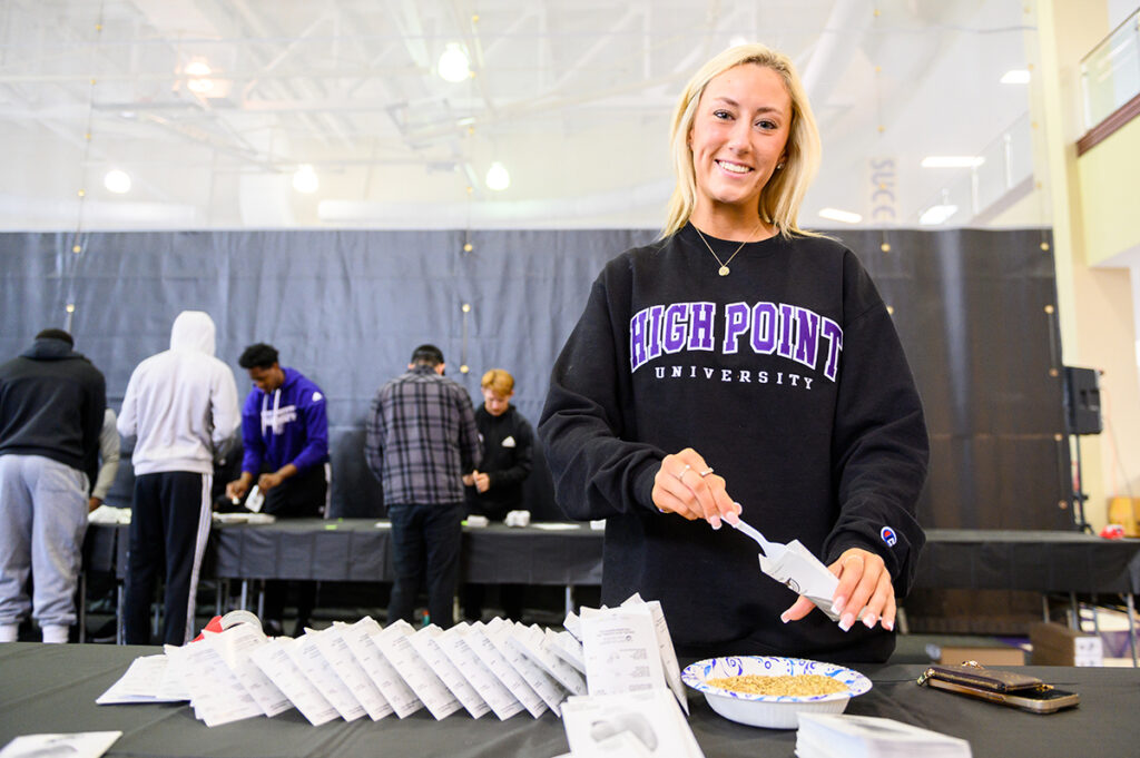 Students pack thousands of seeds for the community at this 2023 MLK Day of Service event.