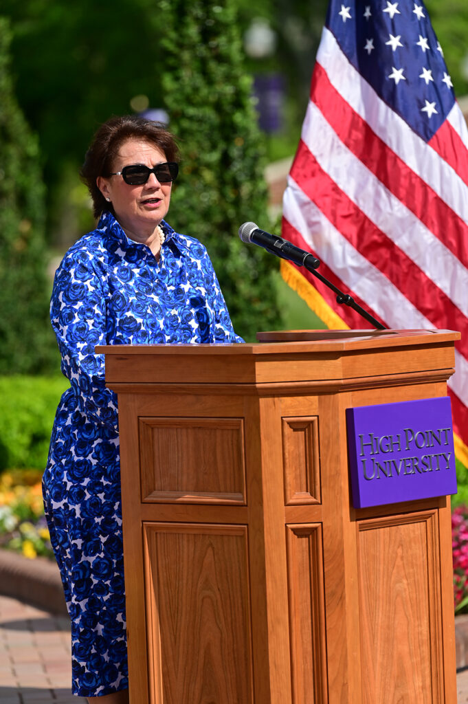 HPU First Lady Mariana H. Qubein, who has spearheaded the efforts, welcomed the crowd to the 2022 event, sharing her thankfulness for all who have helped keep the gardens growing. The Mariana H. Qubein Arboretum and Botanical Gardens at HPU features 30 gardens and 3,700 different plants, including more than 700 varieties of trees.