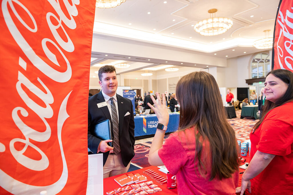 HPU students interacted with multiple companies at the Career and Internship Expo in October 2022. The university hosts multiple events during the fall and spring semesters to help students land jobs and internships.