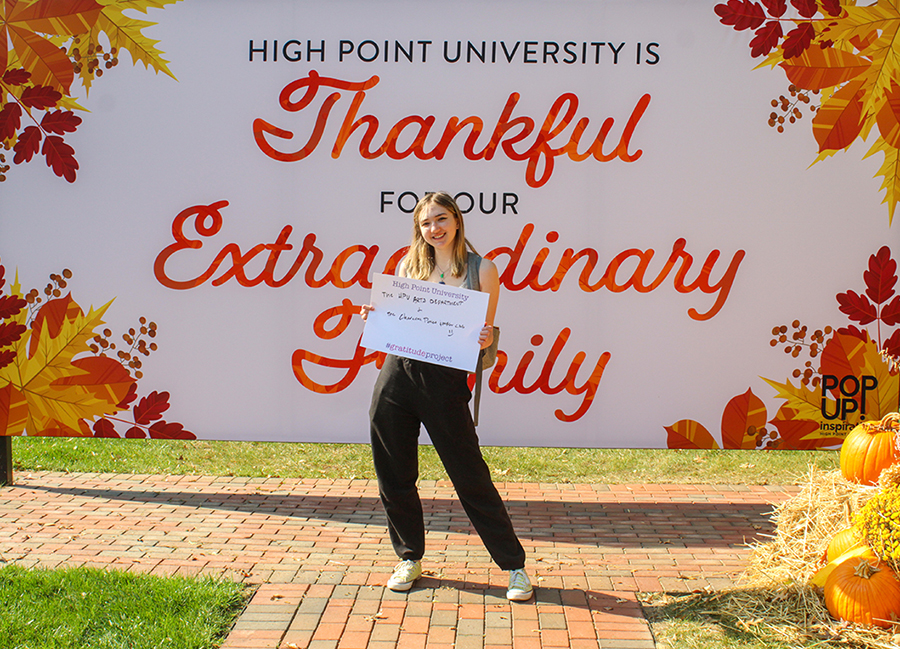 Natalie Weston, a freshman dance and psychology major and musical theatre minor from Greensboro, North Carolina, expressed gratitude for the arts.