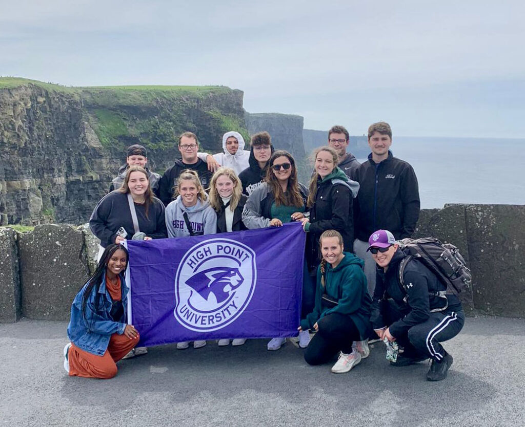 HPU students on the Maymester trip to Ireland traveled for a view of the Cliffs of Moher.
