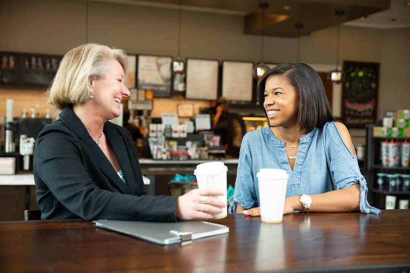 Jenny Lukow and Mikaela Campbell at Starbucks   Mentorship