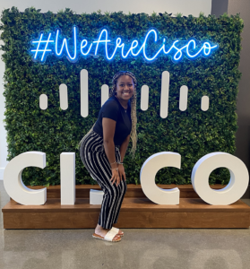 Morgan Smith working at Cisco Technologies after graduation.