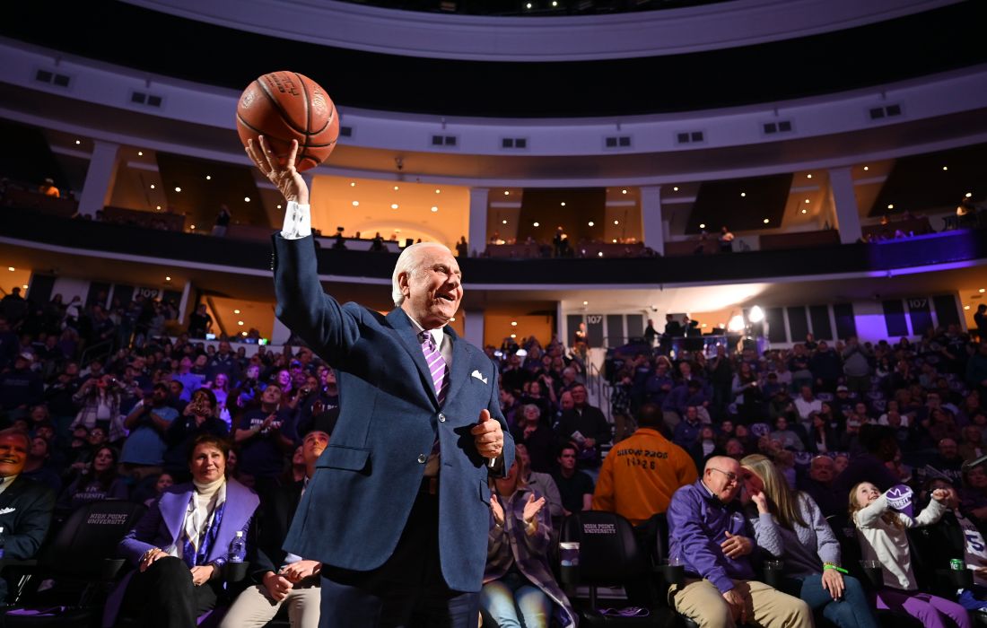 nido qubein holding basketball espnu basketball game hpu